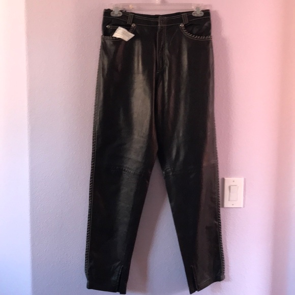 versace leather pants